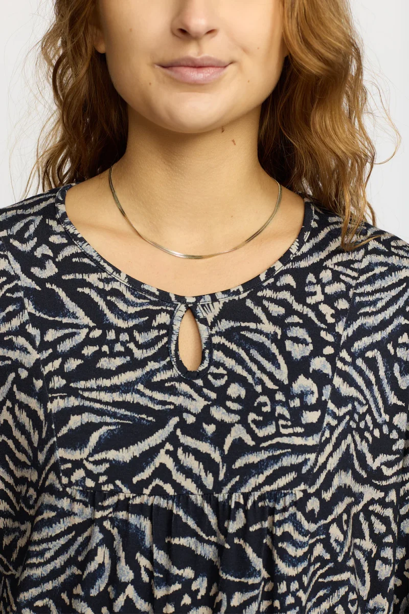 TARA.ES25 NAVY/SAND Bluse - Billede 2