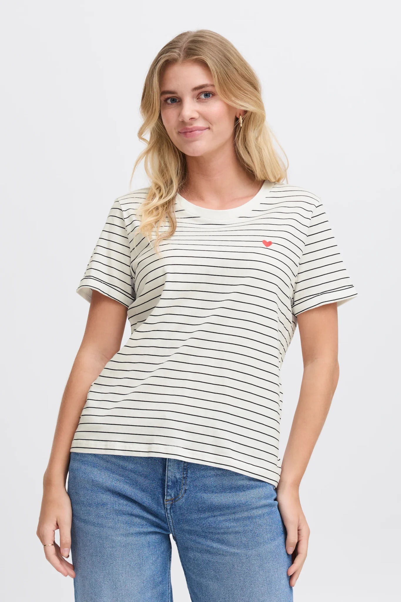 FRAMORA TEE 1 HVID/SORT T-shirt