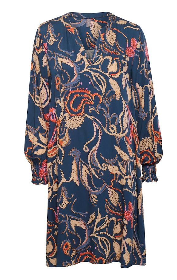 CUFONDA BLÅ/CORAL Kjole