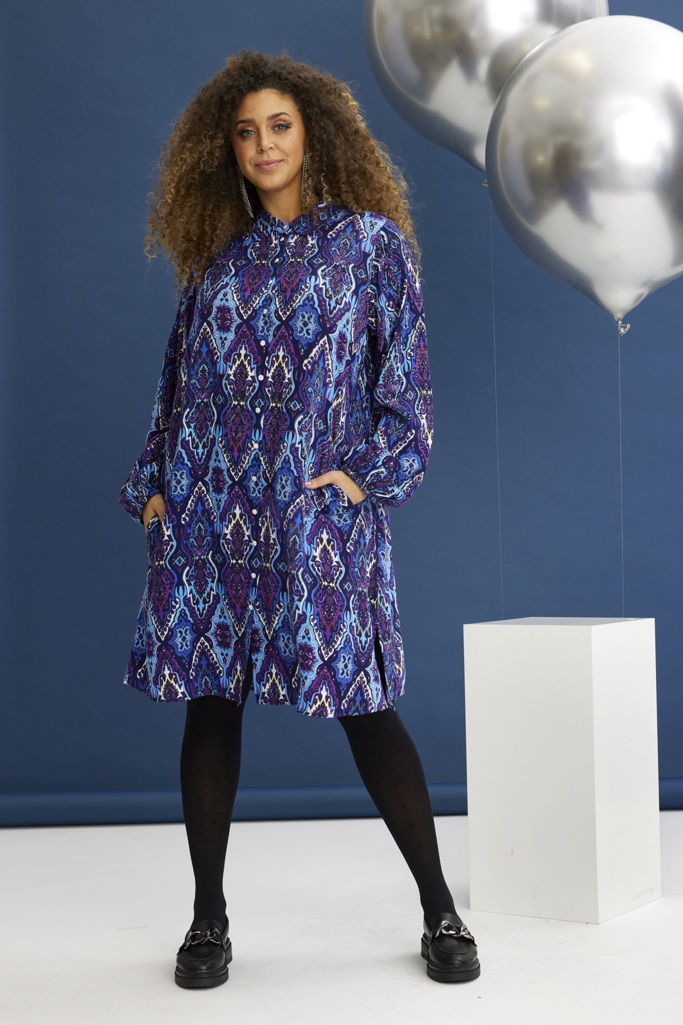 DOVE 562 BLÅ/LILLA Kjole