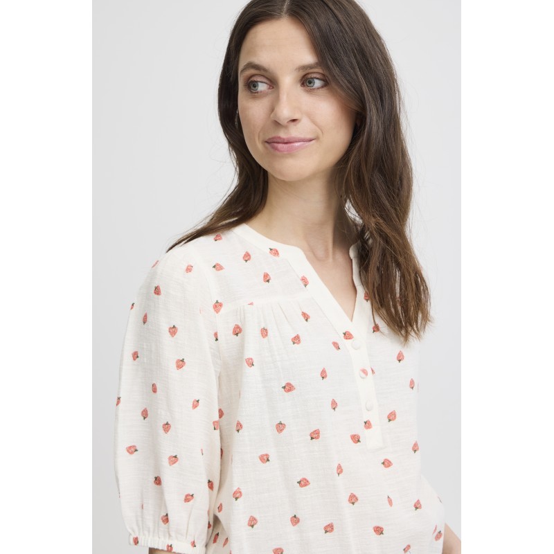 FRBOBBI CREME bluse med Jordbær - Billede 2