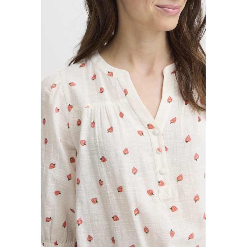 FRBOBBI CREME bluse med Jordbær - Billede 3
