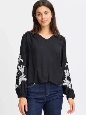 FRHARBO BL SORT/HVID Bluse