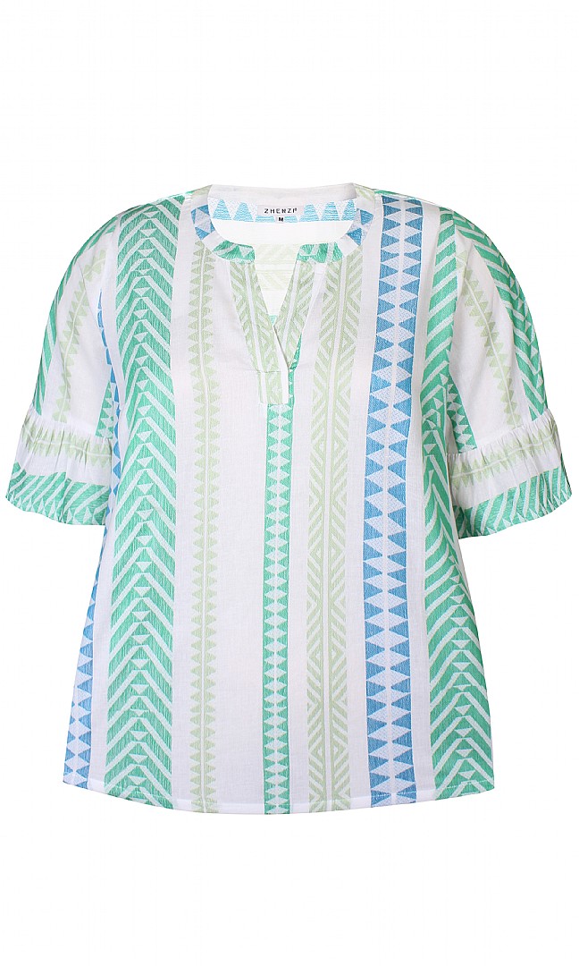 MALANI BLÅ/GRØN Bluse