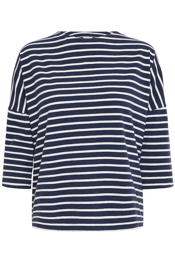 FRSIVA TEE 6 NAVY/HVID T-shirt - Billede 2