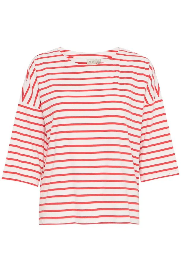 FRSIVA TEE 6 RØD/HVID T-shirt - Billede 2