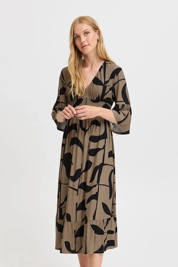 FRSAVOY DR 2 VALNØD/SORT Kjole