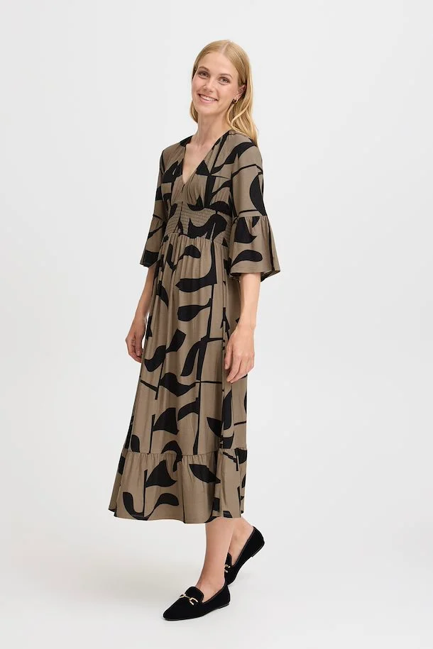 FRSAVOY DR 2 VALNØD/SORT Kjole - Billede 2