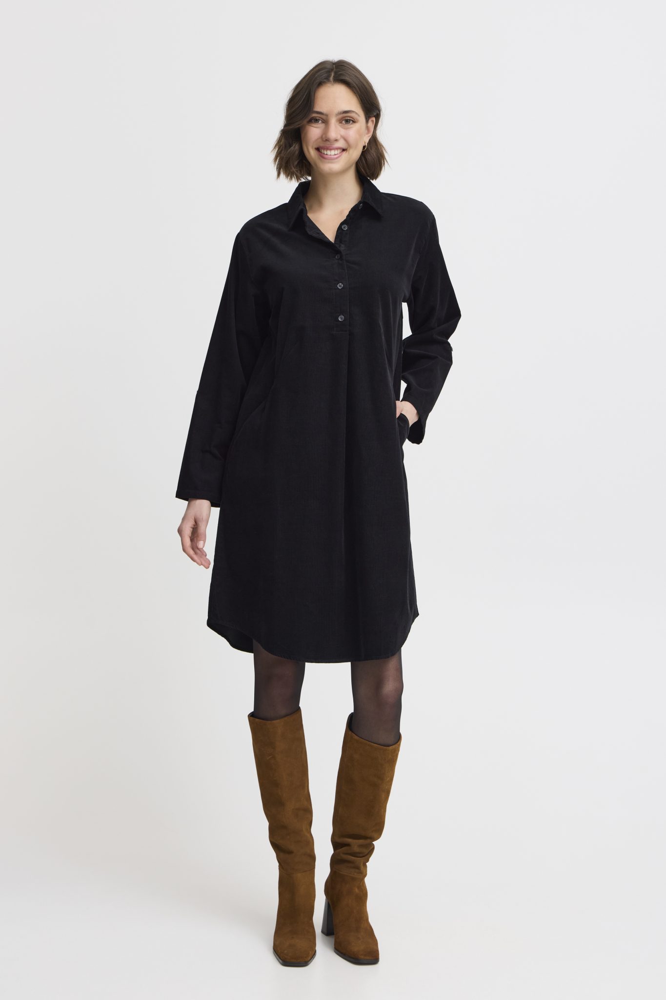 FRCORY FLØJL SORT Kjole